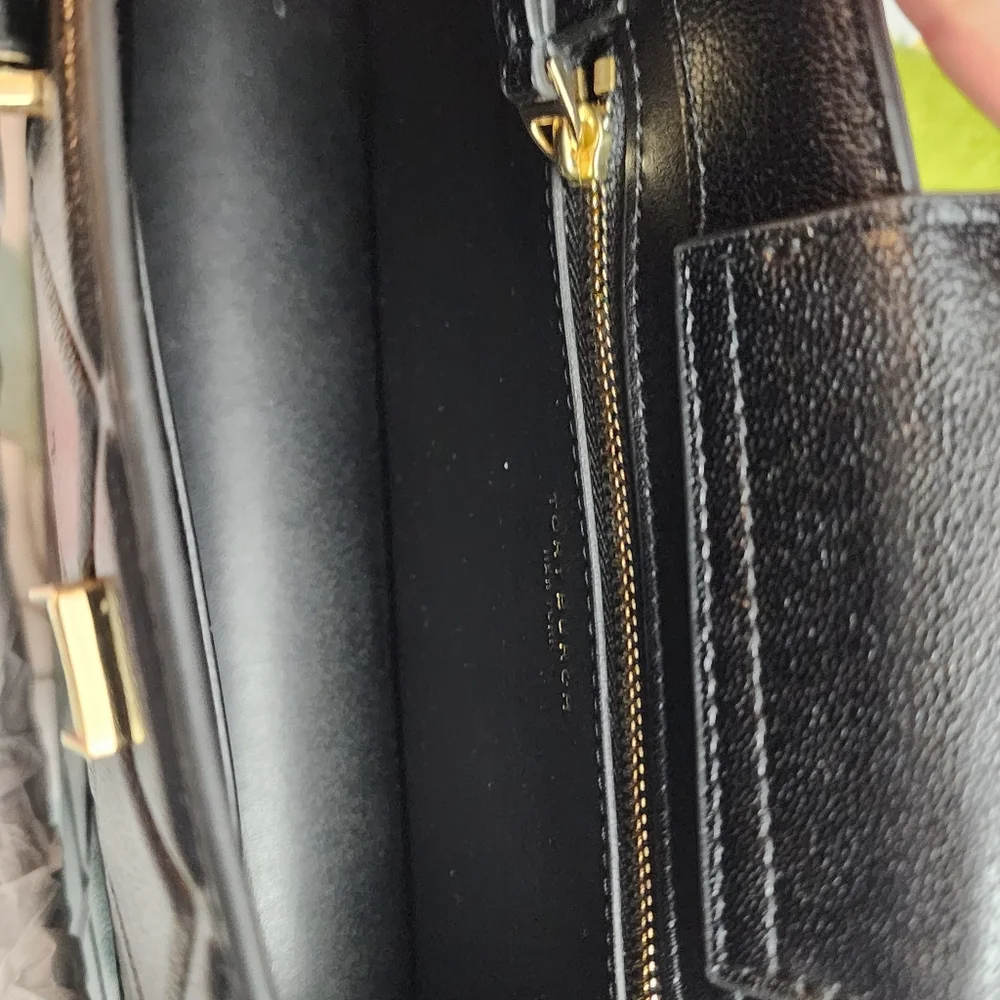 Tory Burch New York Fleming East-West Satchel Leather Black Small NWT